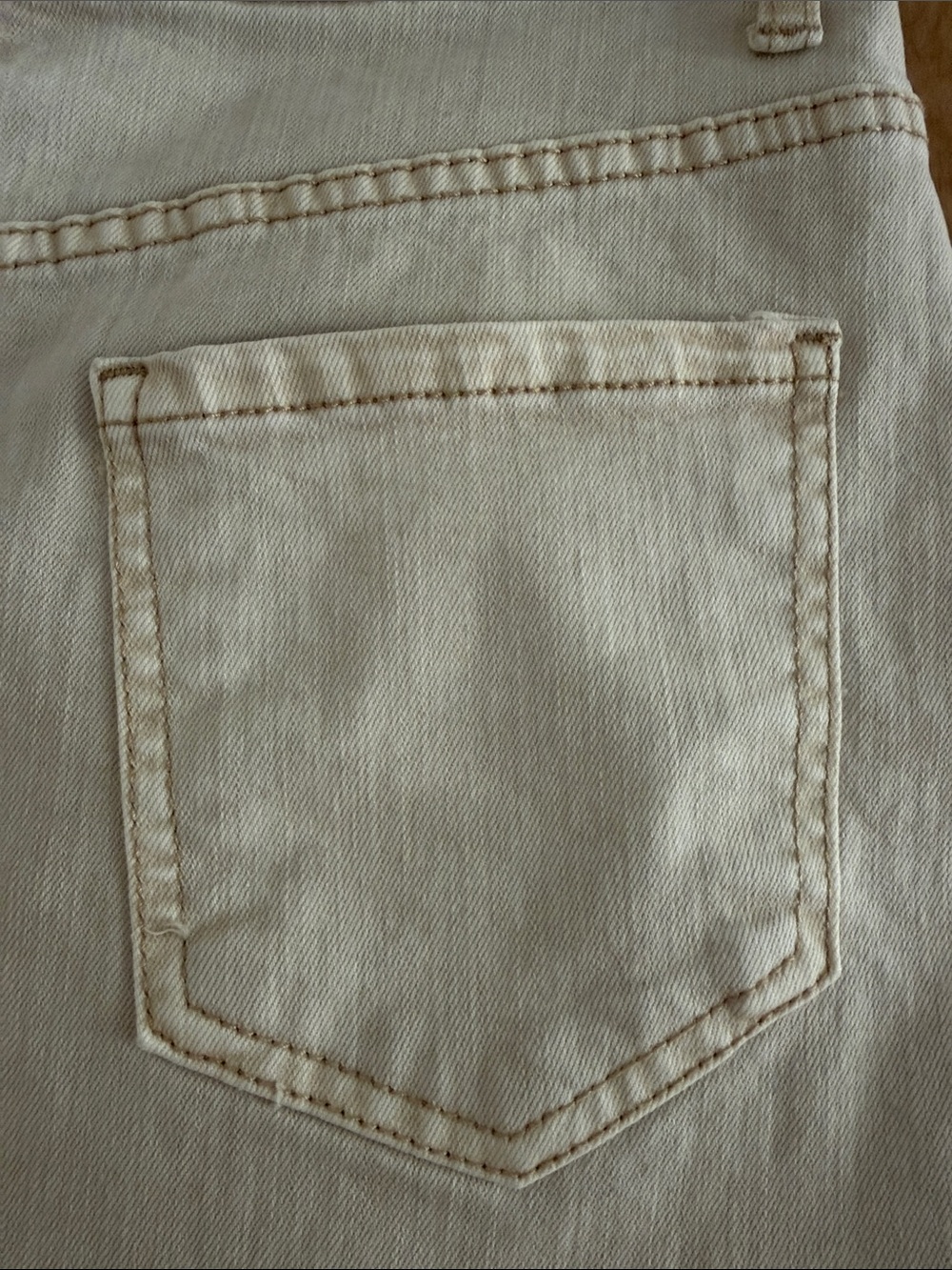 OAT New York Ecru Denim Midi Skirt Front Slit Size 4/27 - Picture 4 of 7